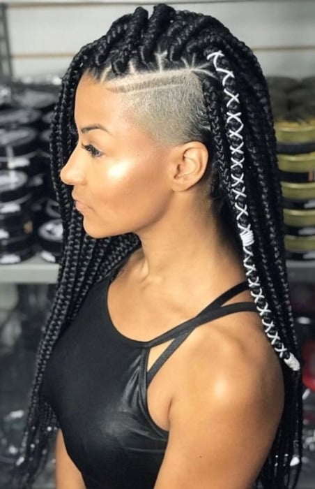 Goddess Braids And Shaved Side