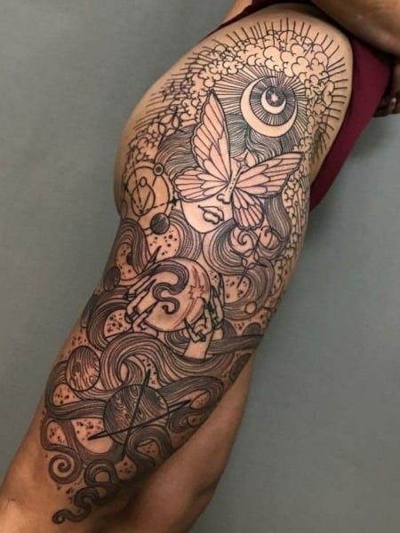 Half Leg Sleeve Tattoo 2