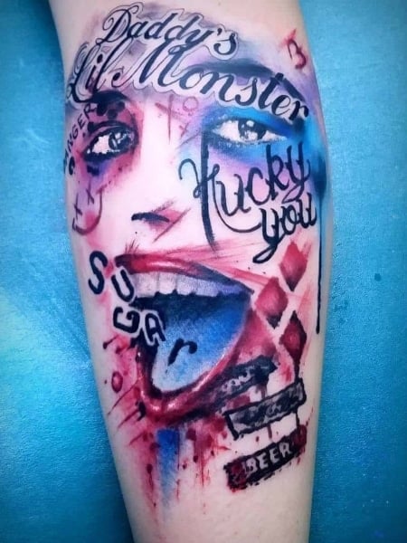 Harley Quinn Leg Tattoos 2