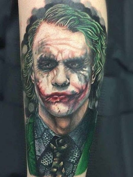 The joker tattoo heath ledger  Joker face tattoo Joker tattoo Tattoos