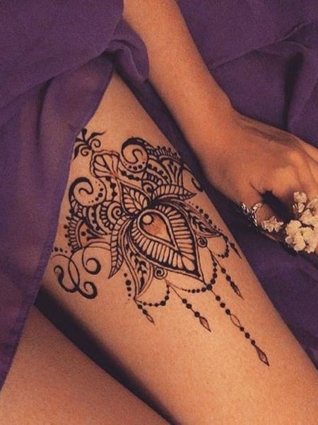 Henna Leg Tattoo