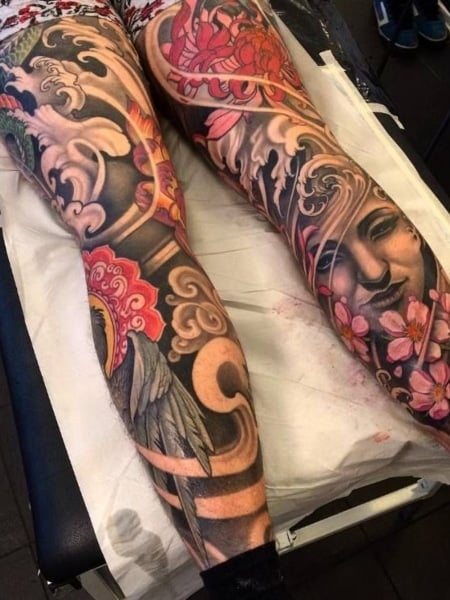 Japanese Leg Sleeve Tattoo 2