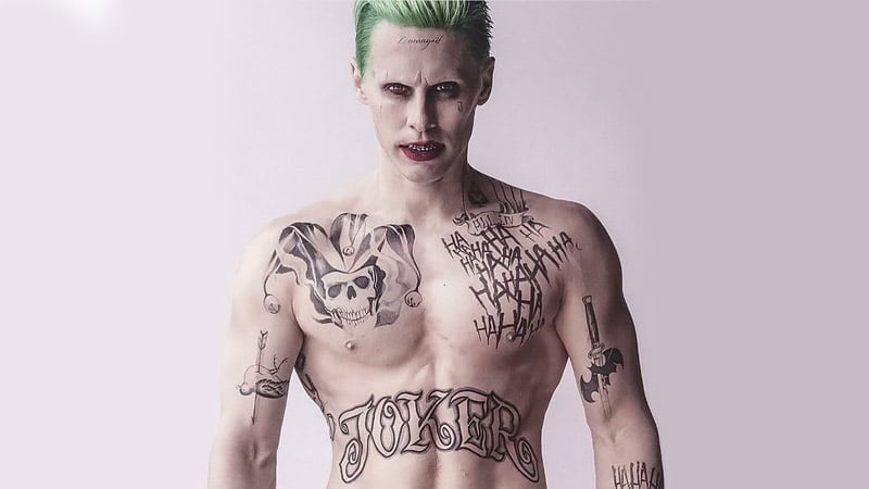 Get a detailed look at Jared Letos Joker tattoos for Suicide Squad   Batman News