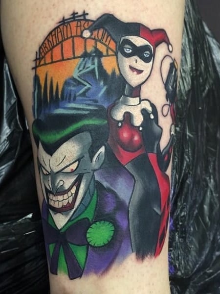 Tattoos and Art by Roni  joker face in the darkknight symbol Stoked on  how this came out  kryptonitecaverntattoo        jokertattoo  jokersmile batman dc dctattoo 