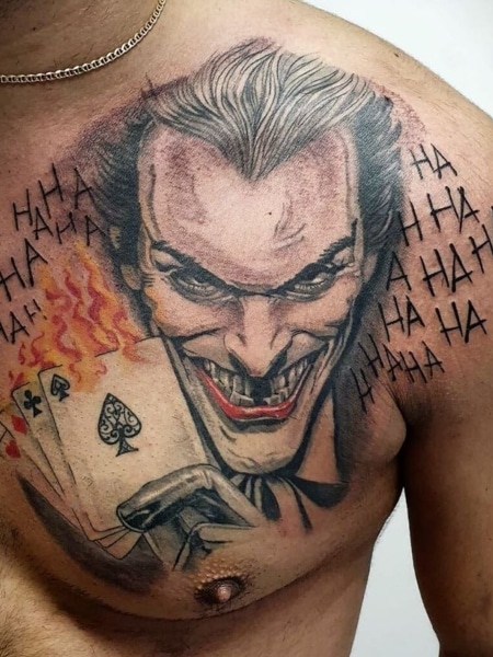 Joker Chest Tattoo