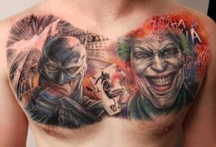 Joker Chest Tattoo2