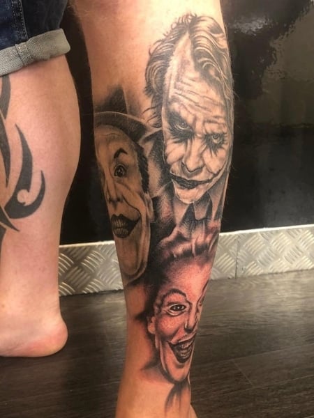 Joker Leg Tattoo