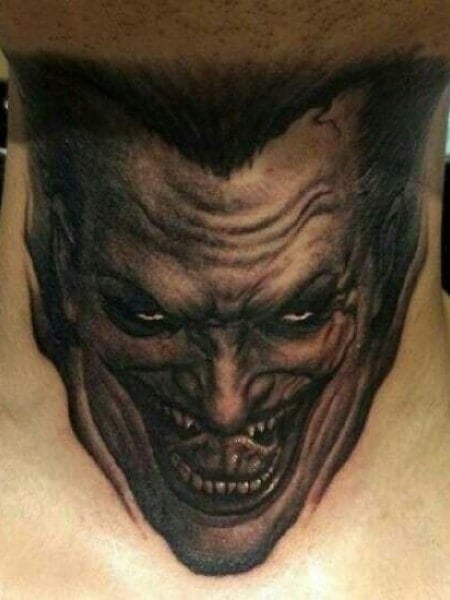 Joker Neck Tattoo2