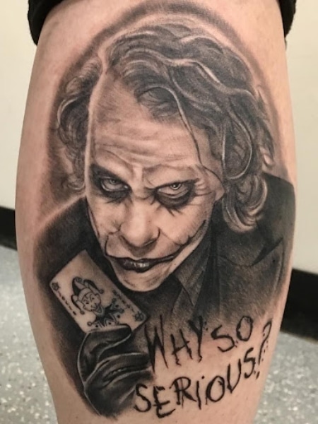 First Tattoo Heath Ledger Joker by Paul Vander Johnson Sunderland UK   TripleSixStudios  rtattoos