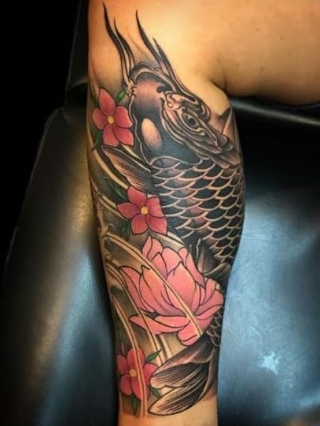 Koi Fish Tattoo Leg 2