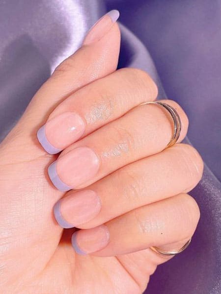 Lavender French Tip Nails