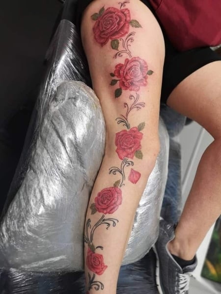 Leg Vine Tattoo