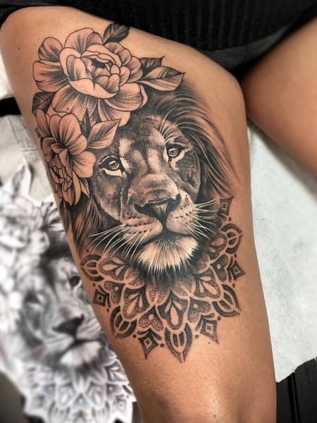 Lion Leg Tattoo