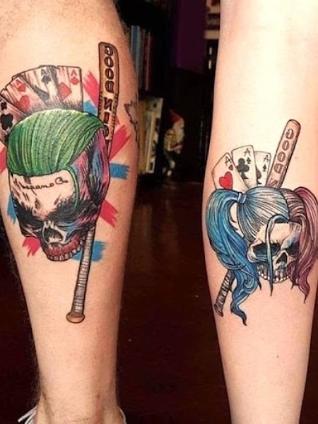 Matching Couple Tattoos Harley Quinn And Joker Tattoos