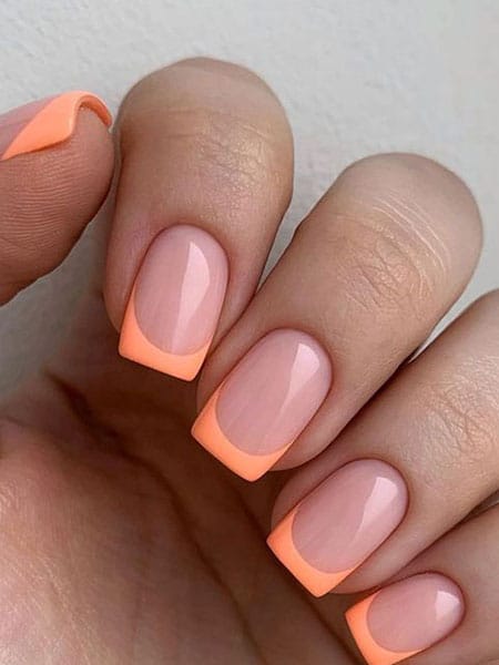 Orange French Tip Nails