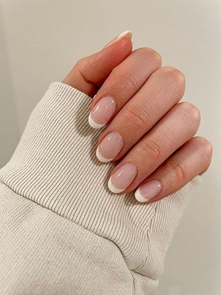 Round French Tip Nails