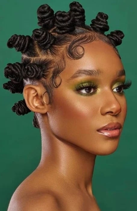 Short Bantu Knots On Natural Hair For Women