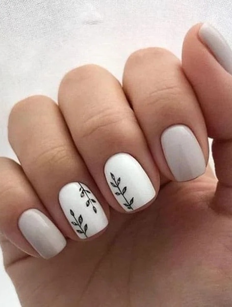 Simple Nature Inspired Nails