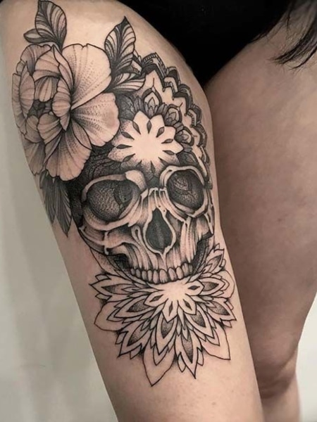 Skull Leg Tattoo