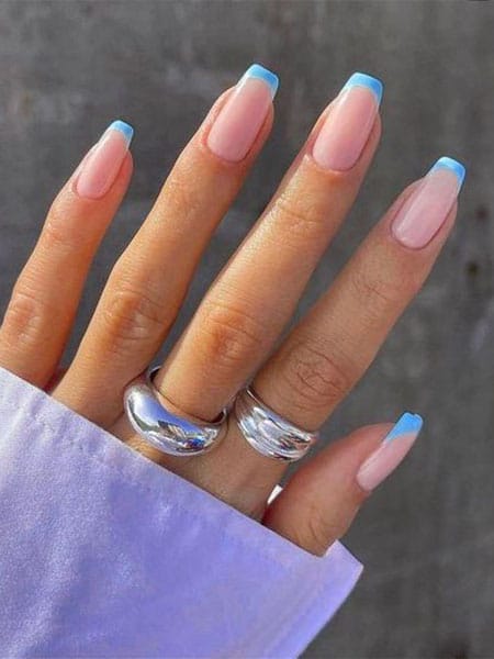 Square French Tip Nails