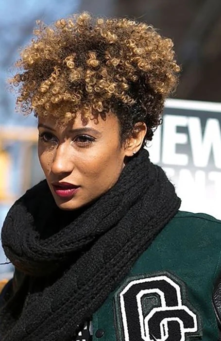 Mini Afro Hairstyle with Highlights