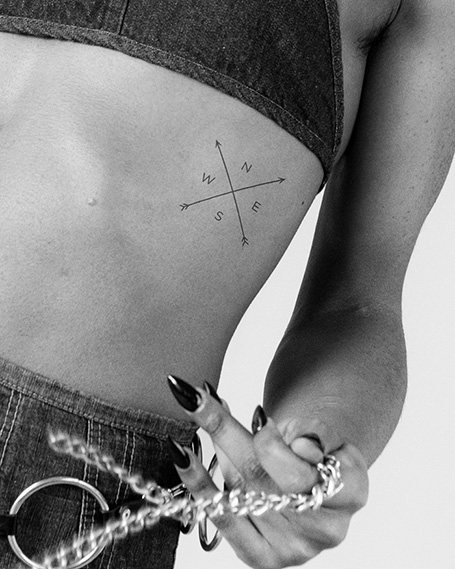 Temporary Compass Tattoo