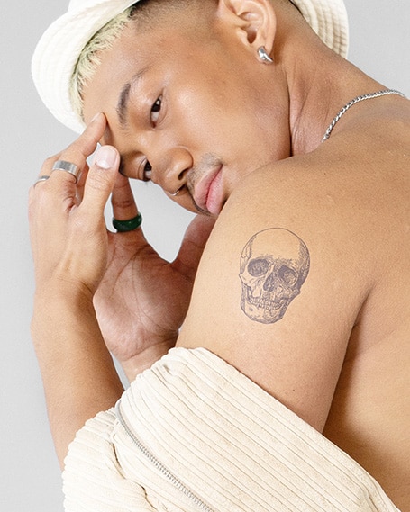 Temporary Skull Tattoo