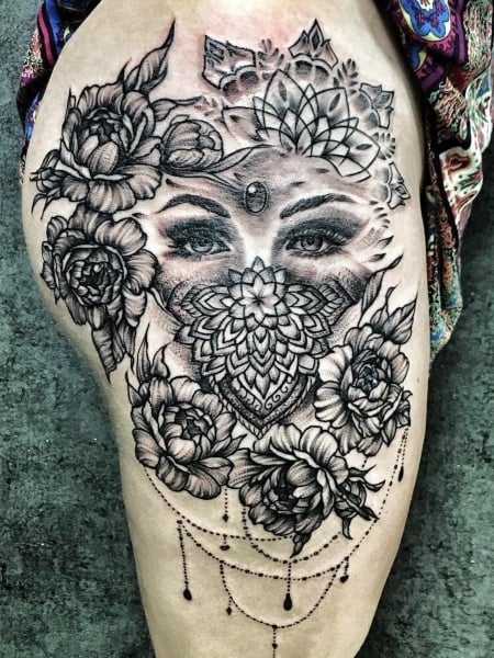 Thigh Leg Tattoo