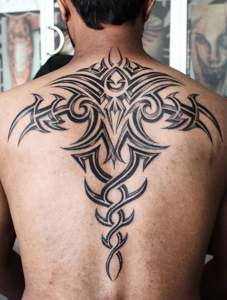 Tribal Back Tattoo (1)