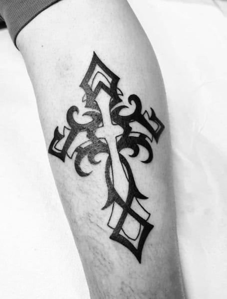 Tribal Cross Tattoo