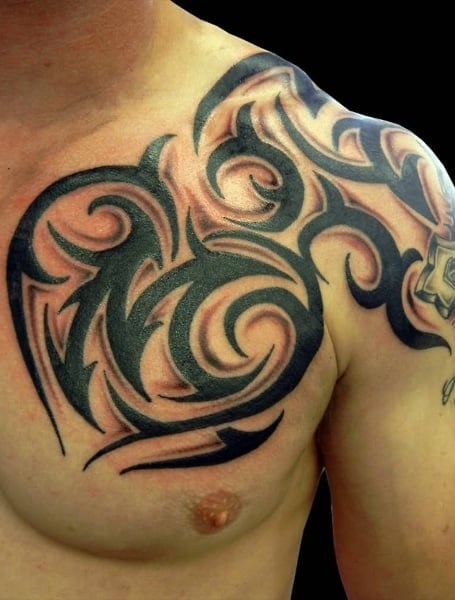 Discover more than 77 chest tattoo tribal designs super hot ...