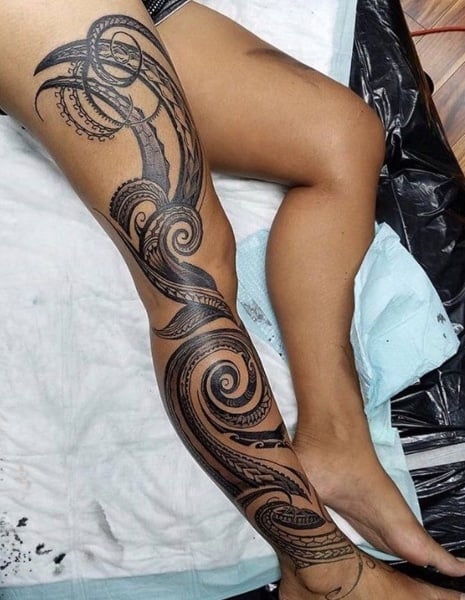 Tribal Leg Tattoo (2)