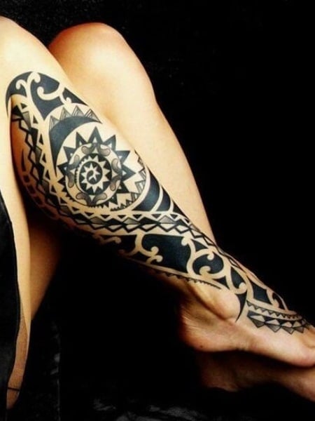 Tribal Leg Tattoo 21