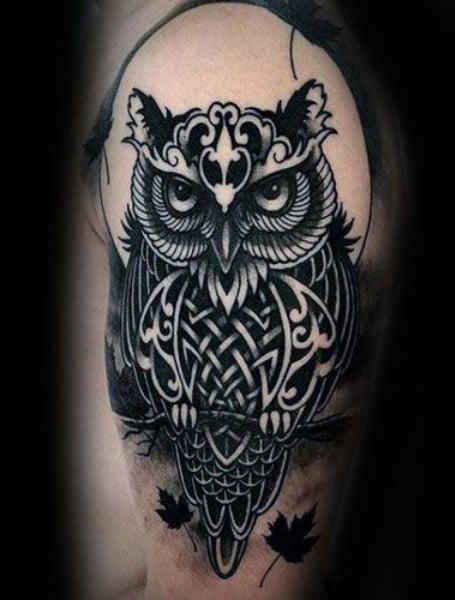 Tribal Owl Tattoo 2