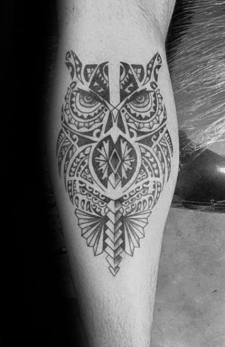 Tribal Owl Tattoo