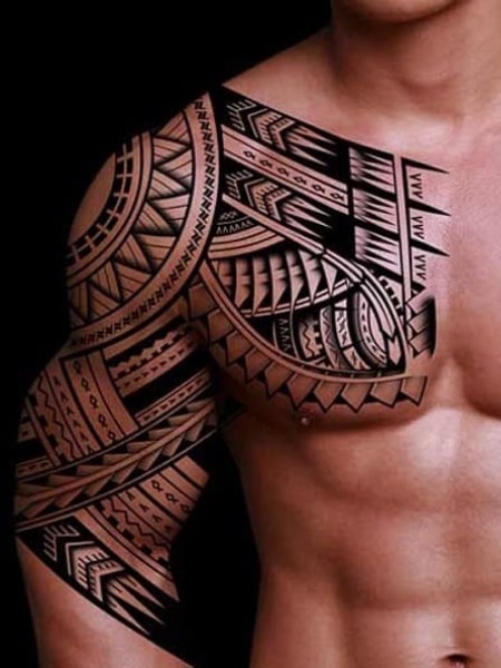 50 Tribal Chest Tattoos For Men  Masculine Design Ideas