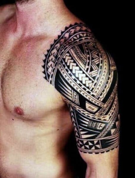 Maori Tribal Tattoo On Back Shoulder | Tattoo Designs, Tattoo Pictures