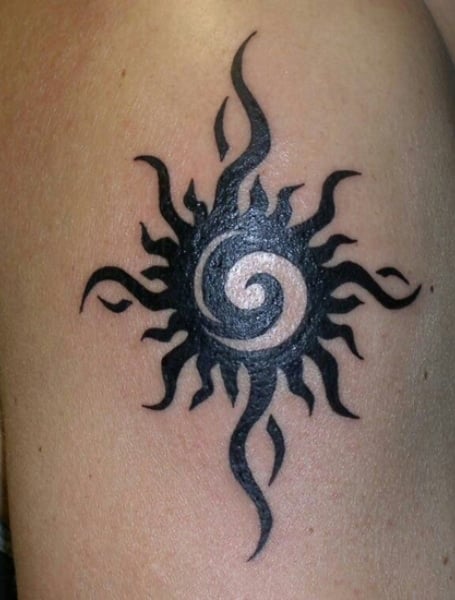 Tribal Sun Tattoo (1)
