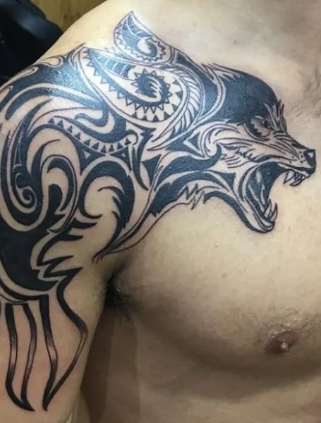 Tribal Wolf Tattoo