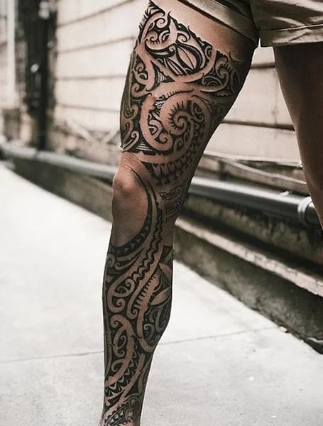 Tribal Leg Tattoo (1)