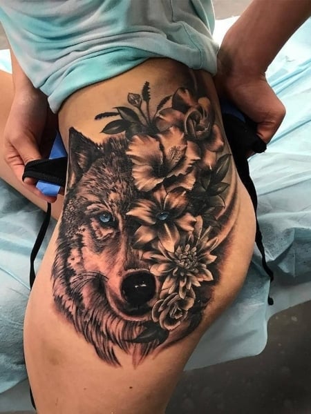 Wolf Leg Tattoo 2