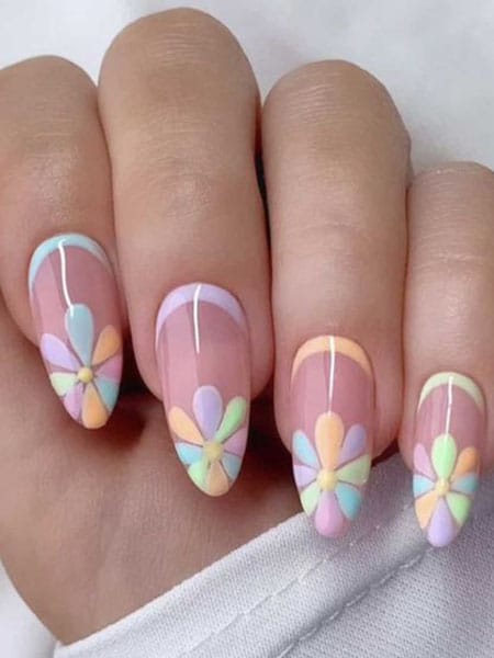 Adorable Pastel Floral Nails
