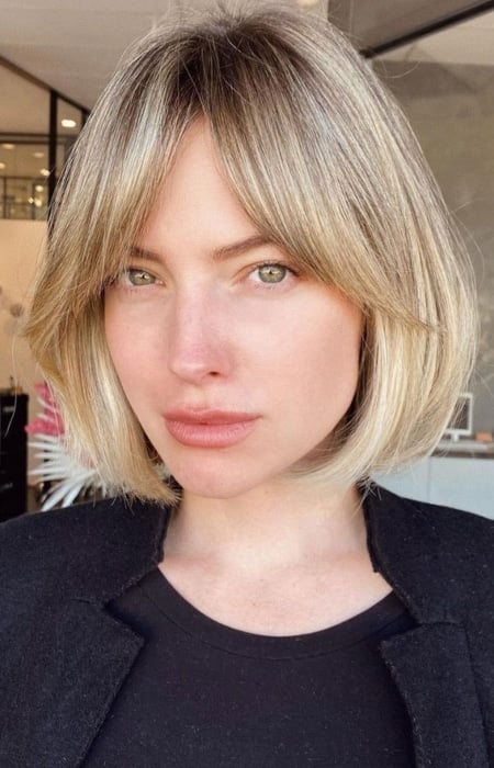 Blunt Bob With Curtain Bangs