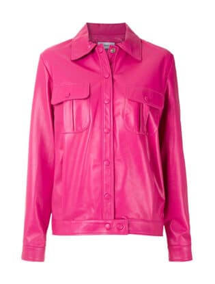 Bright Pink Leather Jacket