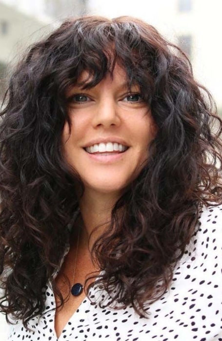 Curly Bangs Medium Lenght Hairstyles