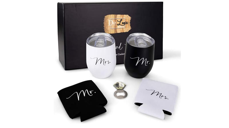 Deluxe Gifted Mr And Mrs Wine Tumblers