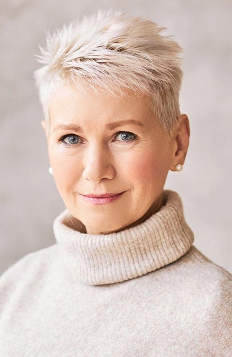 Edgy Short Haircut Older Women