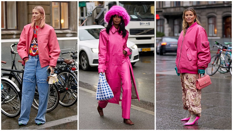 Fluro Pink Leather Coats