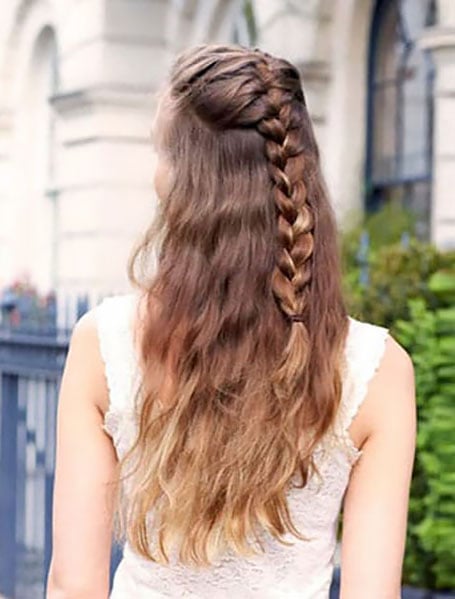 Half Up Half Down French Braid Hairstyle Hairstyles
