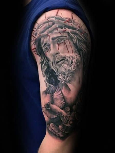 Full chest tattoo Jesus and virgin mary for our brother Louise. See you for  the next one brother #religious #religeoustattoo #jesustattoo… | Instagram